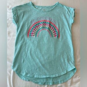 Girls Short Sleeve Rainbow Shirt